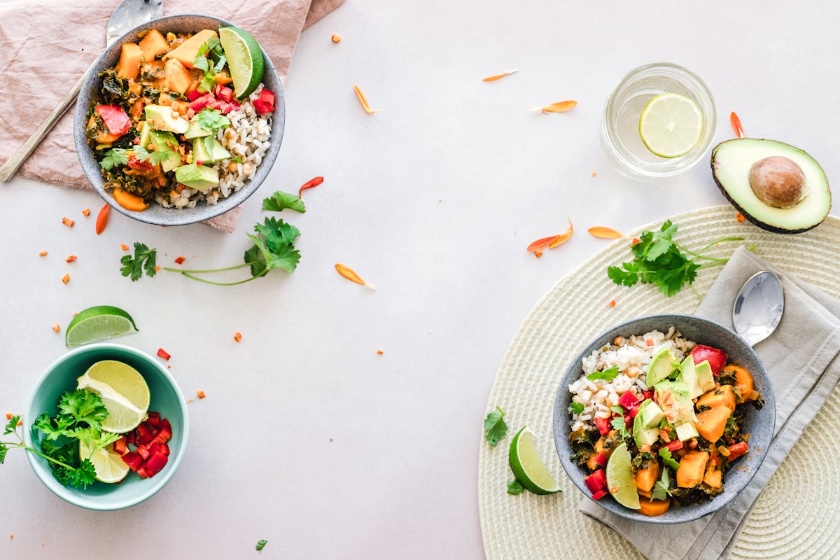 Vibrant Buddha bowl with roasted vegetables and grains